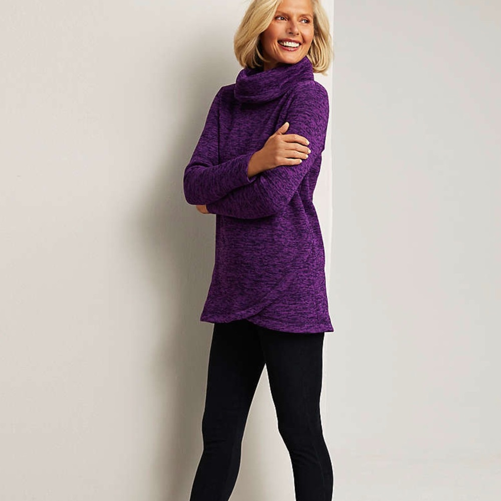 Lands’ End Sweater Tunic Cowl Neck Pullover